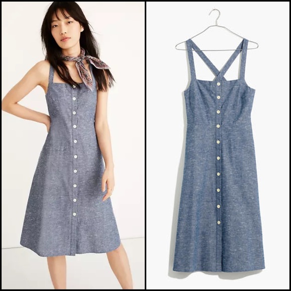 Madewell Dresses & Skirts - Madewell Chambray Denim Button Down Midi Dress